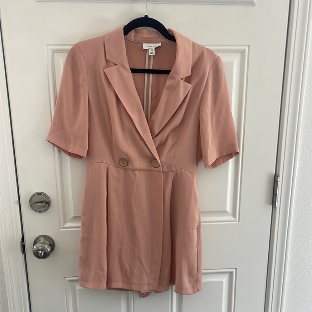 Topshop Pink Short Sleeve Romper